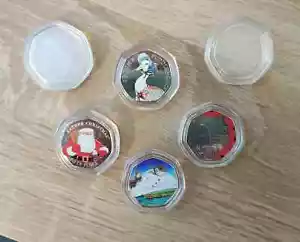 Cápsulas de monedas en forma de 50p Heptágono cápsulas de monedas acrílicas para Olympic 50p x 1000 - Imagen 1 de 1