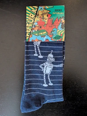 Futurama Bender Limited Edition Lootwear Socks - New Loot Crate Exclusive Blue - Image 1 of 4