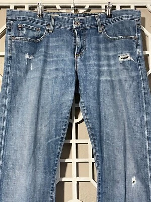 Jeans Adriano Goldschmied Feminino 32R Azul Tomboy Boyfriend Fit Fabricado nos EUA 38x33 - Imagem 1 de 4