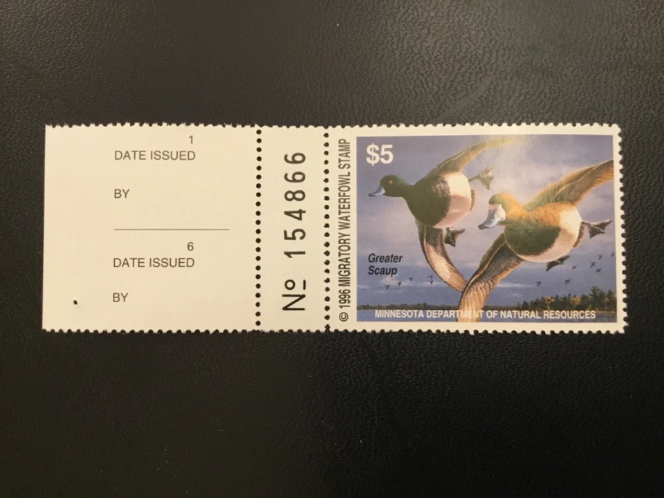 ICOLLECTZONE US 1996 Minnesota 20 with Tab Duck Stamp  - Image 1 of 1