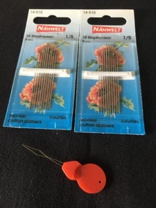 2 X PKTS 10 GERADE HANDNÄHNADELN DEUTSCHE HERSTELLUNG + GRATIS EINFÄDLER! - Bild 1 von 1