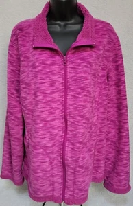 Faded Glory Womens Jacket Coat Size 2X 18W/20W Purple Pink Fleece - Picture 1 of 24