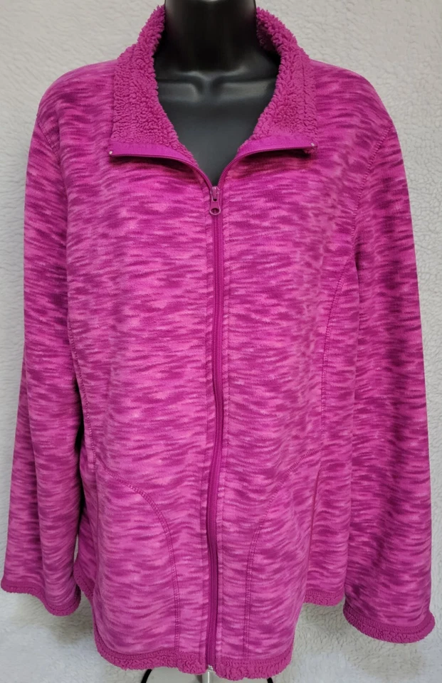 Abrigo Chaqueta Mujer Faded Glory Talla 2X 18W/20W Púrpura Rosa Vellón Foto 1 de 4