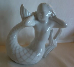 RORSTRAND STATUINA PORCELLANA SVEDESE SIRENA CON STELLA MARINA - Foto 1 di 12