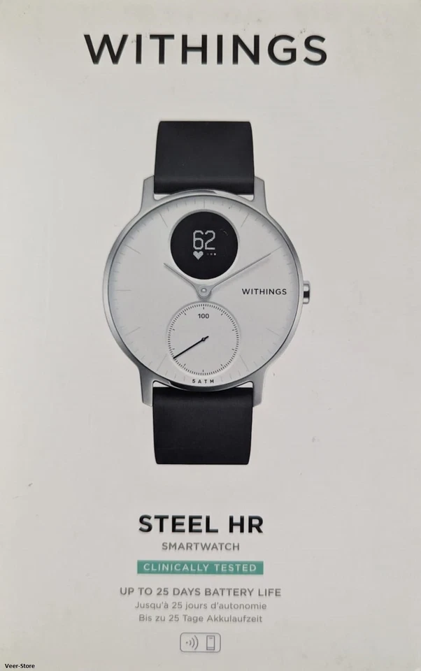 Withings Steel HR-Hybrid Smartwatch-Herzfrequenzmessungen-wasserdicht NEU & OVP - Bild 1 von 1