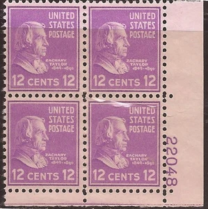 US Stamp - 1938 12c President Zachary Taylor - Stamp - MNH - Scott #817 - Picture 1 of 1