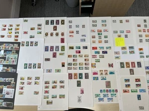 QE Commonwealth Stamps Antigua On 21 Leaves And 2 Stock Pages G61 - Picture 1 of 24