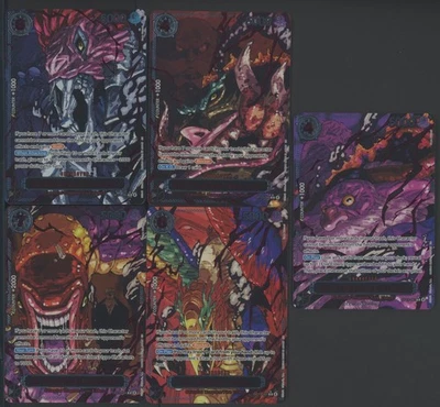 God Demon Pack Five Elders texto vermelho arte paralela peça única conjunto OP13 INGLÊS - Imagem 1 de 2