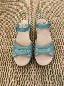 Sanita Danish Design Teal Blue Sandals 38 Eur 7.5-8 US - Picture 1 of 22