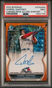 2023 Bowman Gabriel Martinez Chrome Prospect Auto Orange Shimmer #/25 PSA 9 - Picture 1 of 2