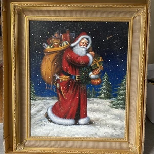 Christopher Radko Oil Painting Noel Nicholas Vintage - Picture 1 of 11