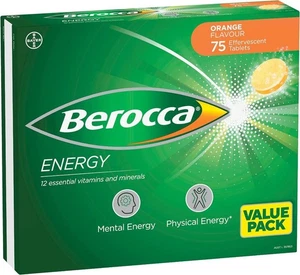 Berocca Energy Vitamin, Orange - 75 Effervescent Tablets New Stock AU Free Ship - Picture 1 of 3