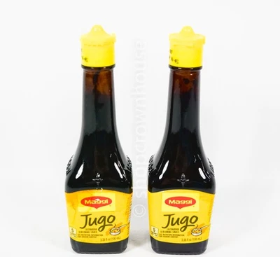 2 salsas de condimentos Maggi Jugo Sazonador 3,38 fl oz 11/2027 Foto 1 de 4