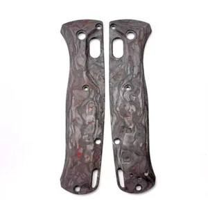1 Pair Custom Made 3K Red CF Handle Scales For Benchmade Bugout 535 Knives - Picture 1 of 3