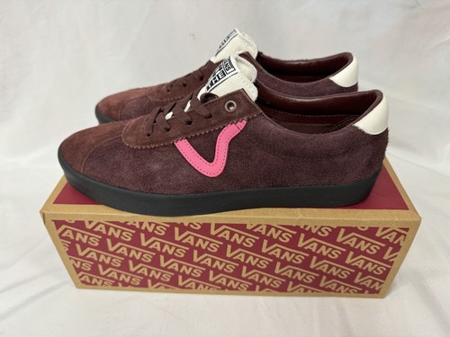 UK 8.5 Scarpe da ginnastica basse sportive Vans da uomo colore marrone rosa