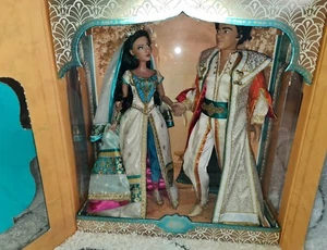 Disney store aladdin live action platinum 17" doll Aladdin & Jasmine - Picture 1 of 11