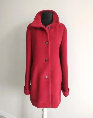AKRIS Womens Silk Red Button Coat Overcoat Size US 4 / FR 36 / D 34 - Image 1 of 4