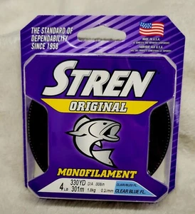 Línea de pesca de monofilamento resistente transparente/azul fluorescente 4 libras/330 yardas - Imagen 1 de 2