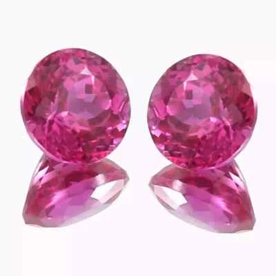 Natural Pink Sapphire 50 Ct Ceylon Round Cut Certified Loose Gemstone Pair Foto 1 de 4