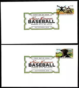 BASEBALL HISTORY 4465-66 BLACK LEAGUES RUBE FOSTER 44c US STAMPS ON 2 DCP COVERS - Picture 1 of 2