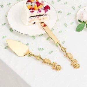 Cake Cutting Set for Wedding Personalized Gold Cake Knife and Server Set Custo - Picture 1 of 5