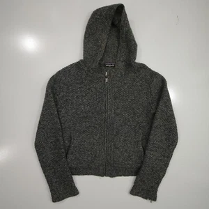 Patagonia Chunky Cardigan Womens Small Grey Hoodie Wool Knitted Full Zip 51020 - Picture 1 of 20