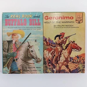 THE REAL BOOK ABOUT BUFFALO BILL, GERONIMO WOLF OF THE WARPATH, BUNDLE - VINTAGE - Imagen 1 de 24