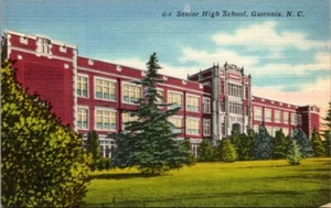 Postal HIGH SCHOOL Gastonia, Carolina del Norte NC lino sin usar - Imagen 1 de 2