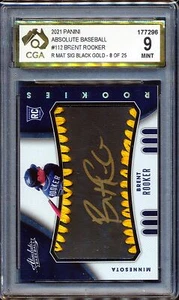 2021 Absolute Rookie Material Signatures Black Gold #112 Brent Rooker CGA 9 8/25 - Picture 1 of 3