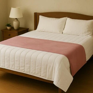 Luxury Velvet Bed Runner Scarf – Pink, Green, Red, Blue, Yellow – All Sizes - Picture 1 of 8