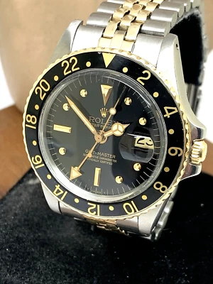 Rolex Men's Watch 1675 GMT Master Automatic Vintage 1979 Black Dial Two Tone - Image 1 of 4