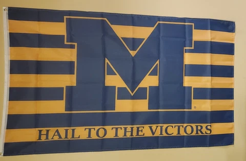 University Michigan M HAIL TO THE VICTOR 3 x 5 Banner / Flag #291 Cover