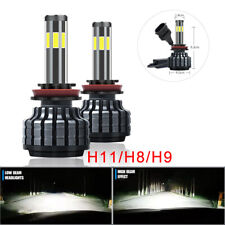 LED Headlight Bulbs Kit H11/H8/H9 360° 6-Sided 200W 20000LM Super Bright 6000K