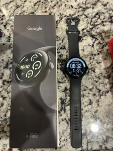 Google - Pixel Watch 3 (45mm) Smartwatch - Wi-Fi - Matte Black. - Zdjęcie 1 z 10