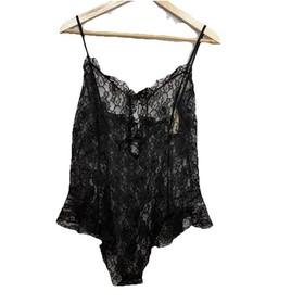 VTG Bestform Womens Black Lace Bodysuit Size Large Cami Teddy Lingerie NWT