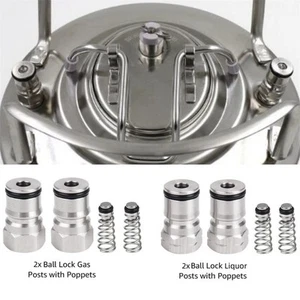 Edelstahl Kugelverschluss Fass Pfosten Gas und Schnaps Auslass Kupplungen (2 Set - Bild 1 von 12