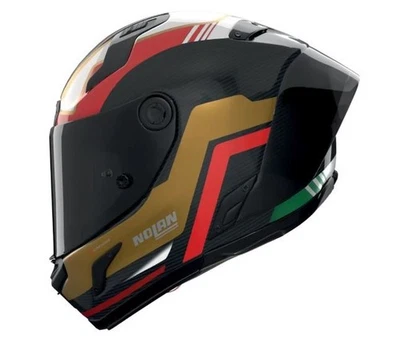 CASCO NOLAN X-804 RS U.C. PIEGA 367 Carbonio/Oro/Rosso/Verde M + Visiera Smoke - Immagine 1 di 4
