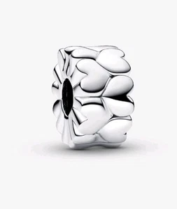 Pandora Sterling Silver Heart Pattern Clip Charm S925ale - Picture 1 of 10