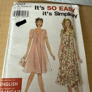 Simplicity 7203 Easy Dress in 2 Lengths Pattern Misses' XS-XL (6-24) Uncut - Picture 1 of 13