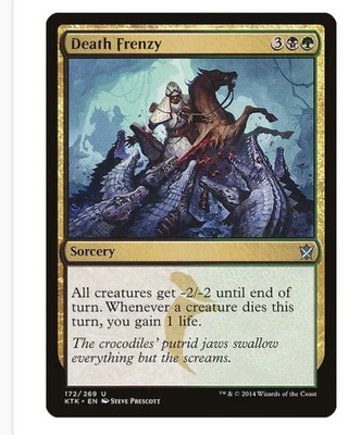 MTG Death Frenzy #172 Khan of Tarkir (KTK) Magic Card in Protective Sleeve  - Image 1 of 3