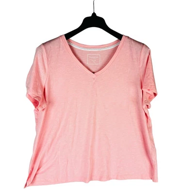 Charter Club Intimates Womans Sz 1X T-Shirt Pink Pajama Top Neck NWT - Image 1 of 4