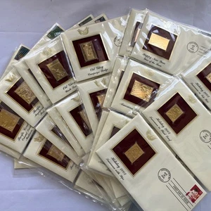 Lot of 29, 22KT Golden Replicas of U.S. Stamps 2002 - 2004 - Picture 1 of 22