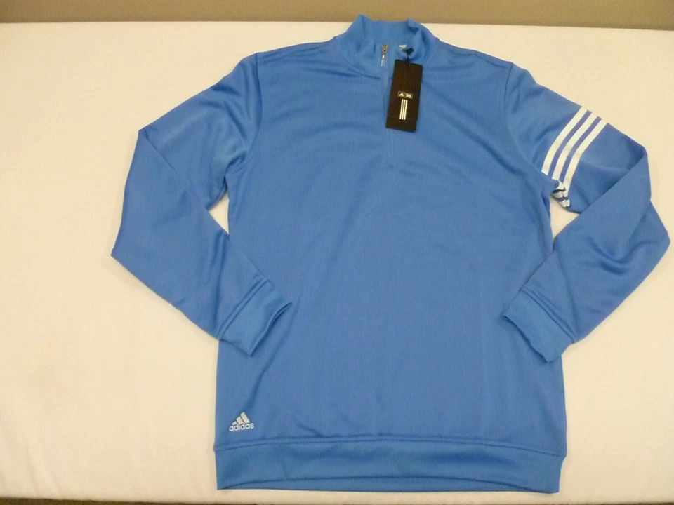 Chaqueta Pullover Para Hombre Adidas 3 Rayas ClimaLite 1/2 Cremallera Capas, Pequeña Foto 1 de 4