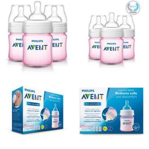 Philips Avent Anti-Colic  Baby Bottles Pink, 4Oz, 3 Piece
