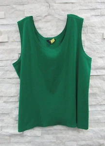 Misook Tank Top 3X Emerald Green Washable Acrylic Stretch Knit Shell PRISTINE! - Picture 1 of 4