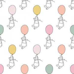 BTY Disney Winnie the Pooh Bear Balloon White Cotton Fabric Yard BTHY - Picture 1 of 1