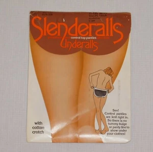 Vintage 1982 Slenderalls Underalls Pantyhose Sandalfoot Taupe size C-D No. 330 - Picture 1 of 6