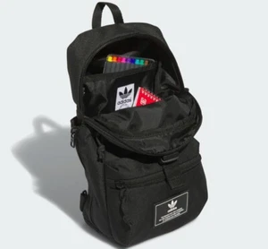 Adidas Originals Utility 3.0 Sling Crossbody Shoulder Bag Bottle Pocket Black - Picture 1 of 12