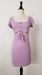 Urban Outfitters Dress New Size Large XL Purple Cut Out Boho Retro Granny Button - Picture 1 of 3