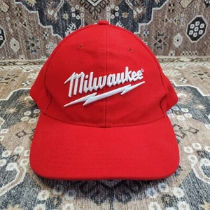 Milwaukee Tools Red Hat Adjustabke Snapback Embroidered Cap OSFA Workwear - Picture 1 of 10